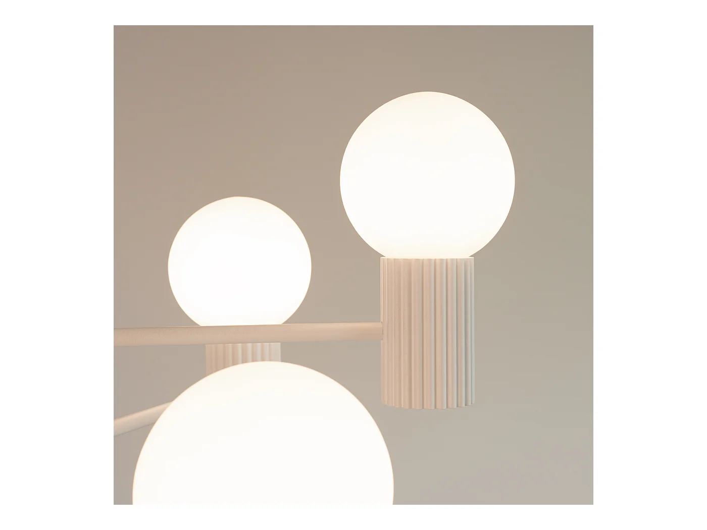 Lustre Halo Moderne En Aluminium - 6 Sources Lumineuses - L.64 X H.230 Cm - Blanc