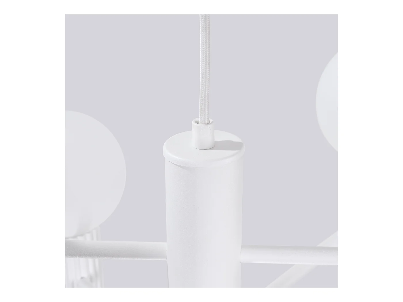 Lustre Halo Moderne En Aluminium - 6 Sources Lumineuses - L.64 X H.230 Cm - Blanc
