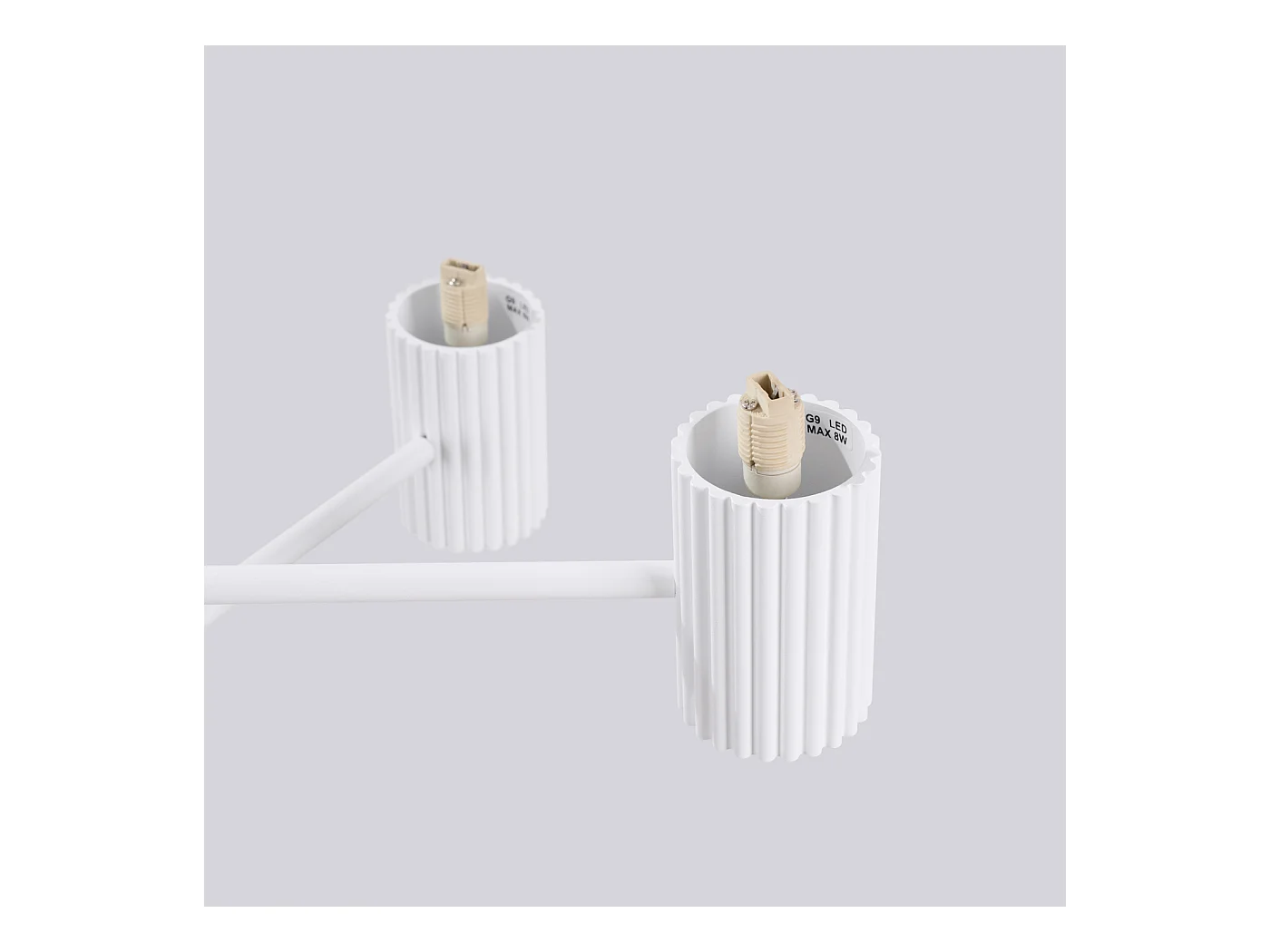 Lustre Halo Moderne En Aluminium - 6 Sources Lumineuses - L.64 X H.230 Cm - Blanc