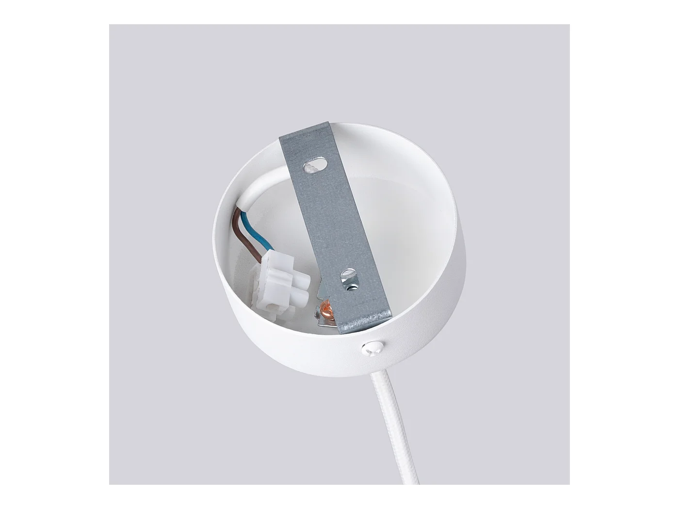 Lustre Halo Moderne En Aluminium - 6 Sources Lumineuses - L.64 X H.230 Cm - Blanc