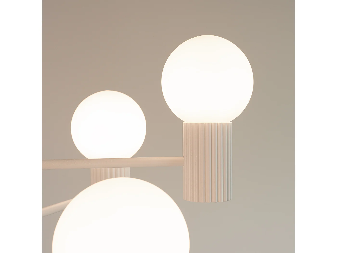 Lustre Halo Moderne En Aluminium - 6 Sources Lumineuses - L.64 X H.230 Cm - Blanc