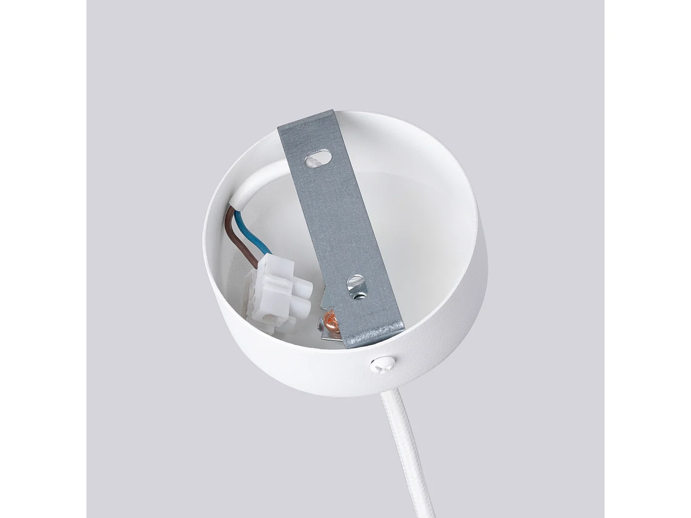 Lustre Halo Moderne En Aluminium - 6 Sources Lumineuses - L.64 X H.230 Cm - Blanc