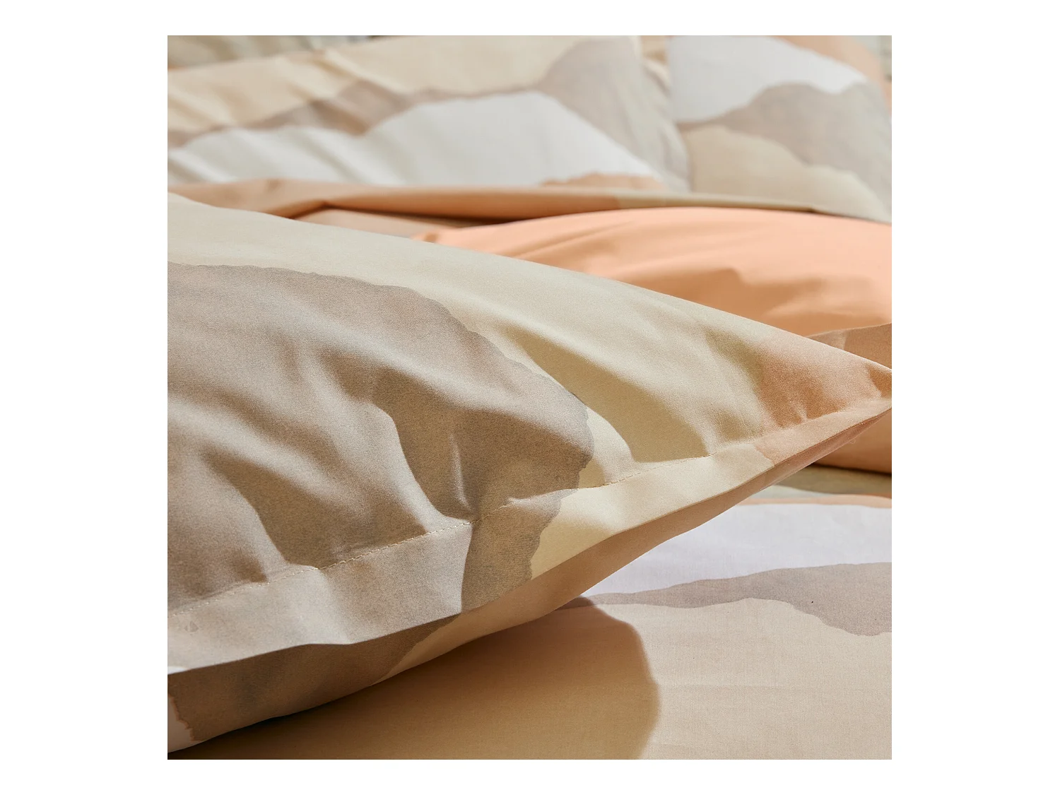 Drap plat 180x290 cm percale de coton LAND CRAIE multicolore