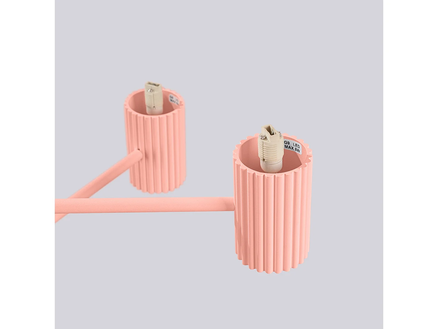 Lustre Halo Moderne En Aluminium - 6 Sources Lumineuses - L.64 X H.230 Cm - Pêche