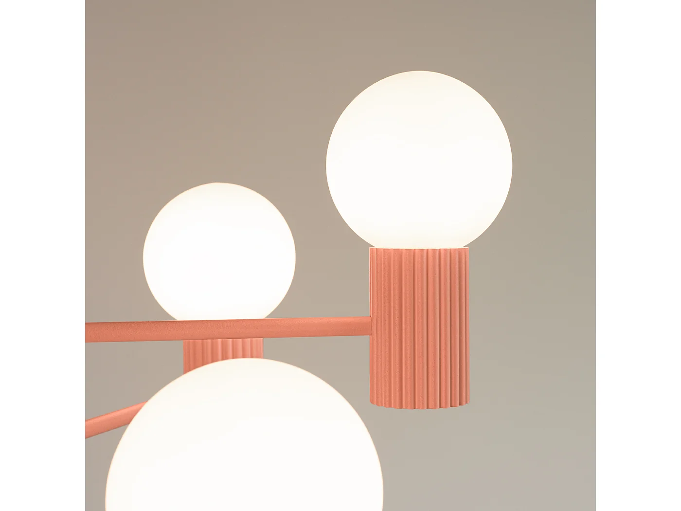 Lustre Halo Moderne En Aluminium - 6 Sources Lumineuses - L.64 X H.230 Cm - Pêche