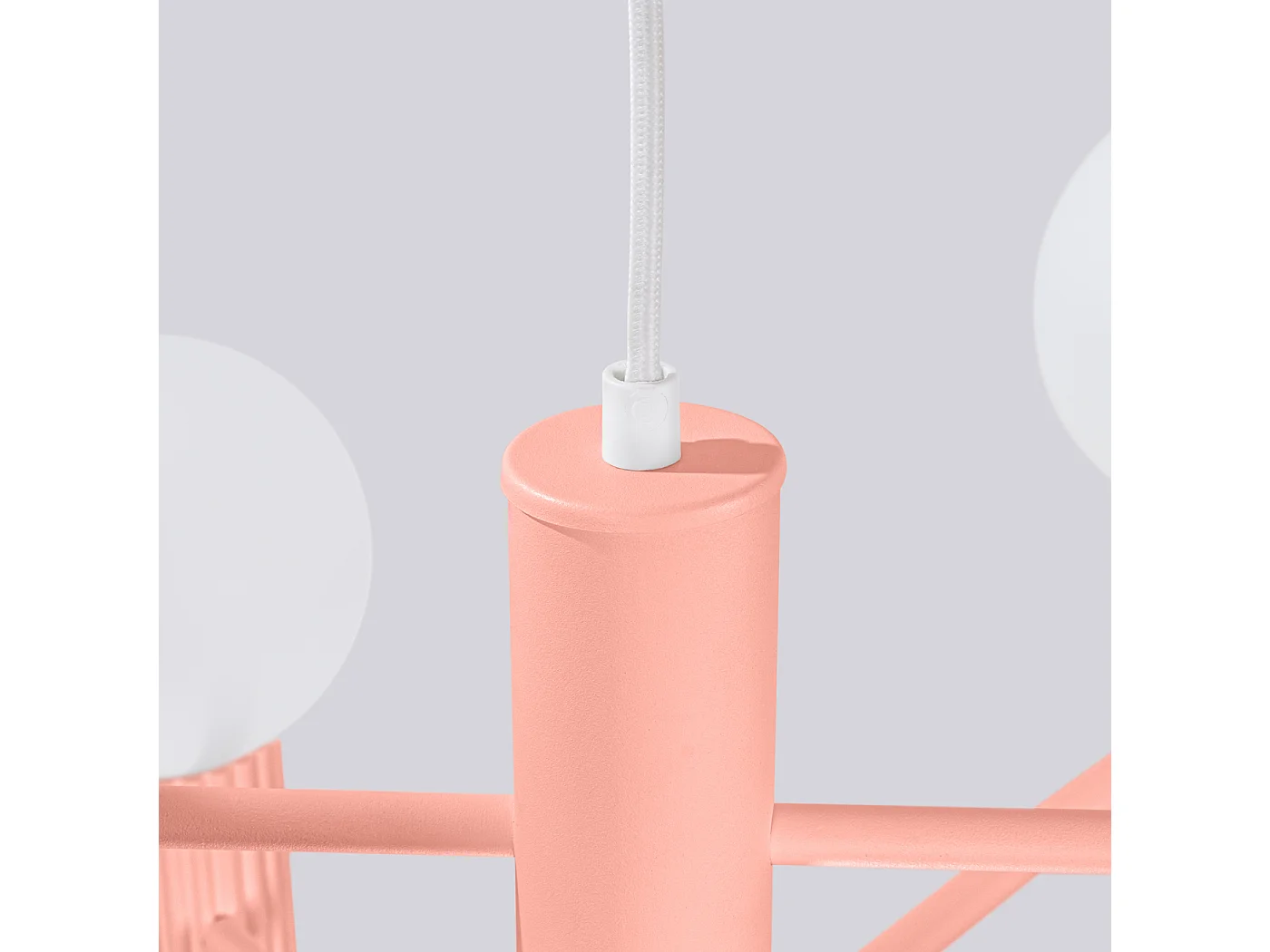 Lustre Halo Moderne En Aluminium - 6 Sources Lumineuses - L.64 X H.230 Cm - Pêche