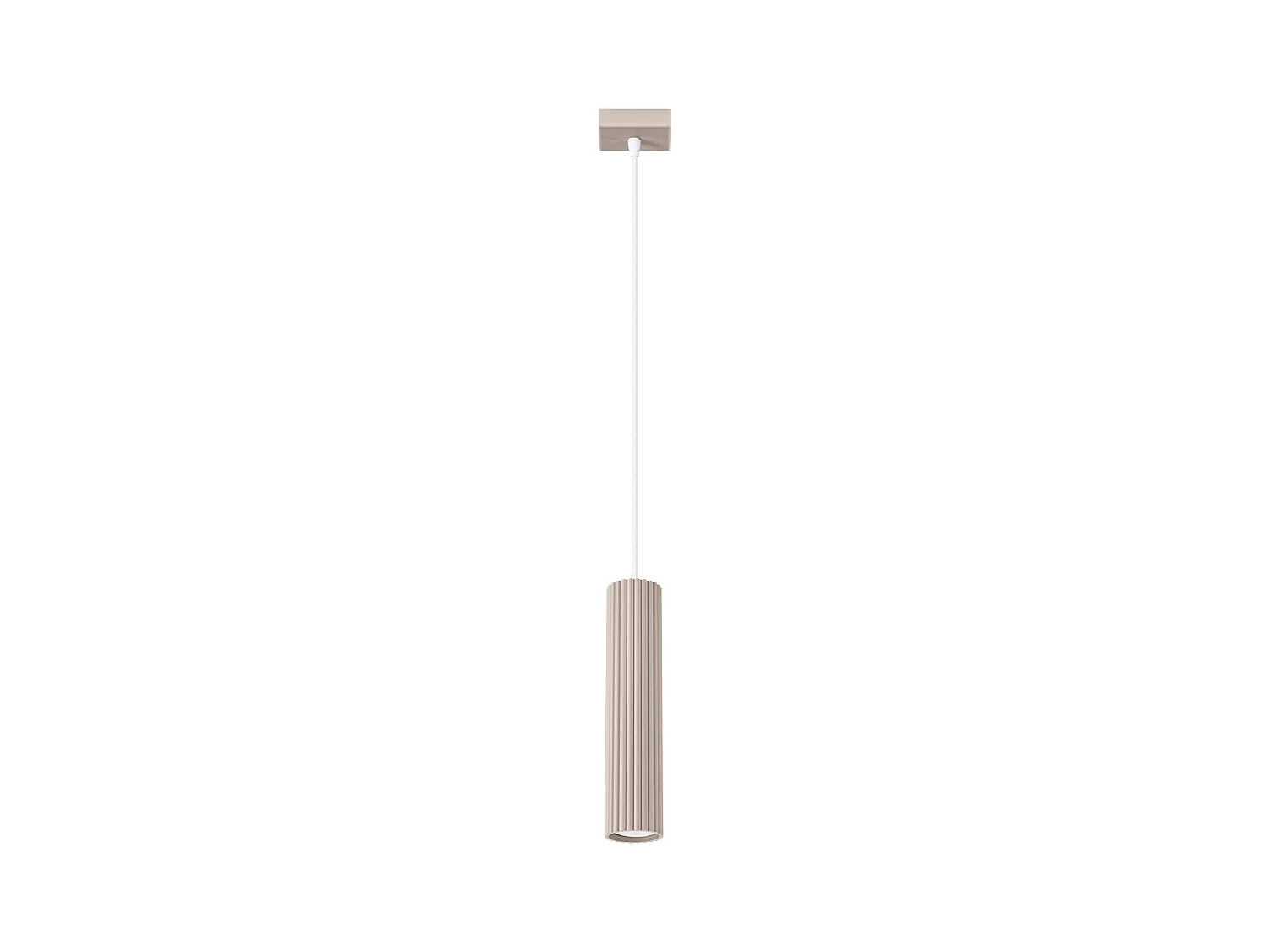 Lampe Suspendue Karbon Minimaliste En Aluminium - 1 Sources Lumineuses - L.8 X H.118 Cm - Taupe