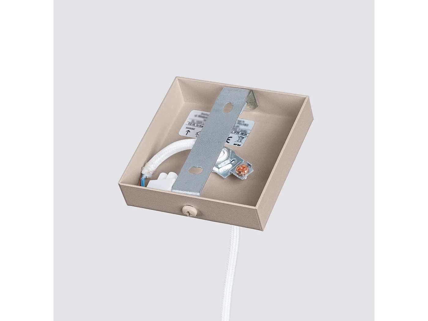 Lampe Suspendue Karbon Minimaliste En Aluminium - 1 Sources Lumineuses - L.8 X H.118 Cm - Taupe