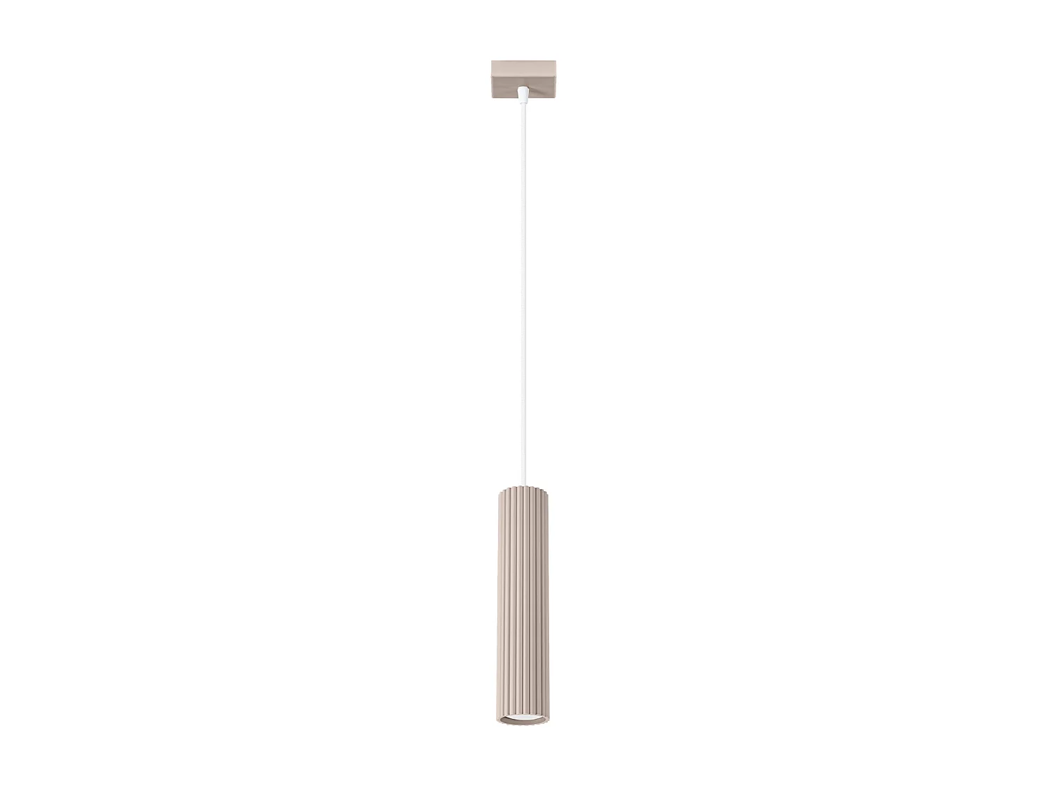 Lampa Wisząca Minimalistyczny Karbon, Aluminium - 1 Źródło - L.8 X H.118 Cm - Taupe
