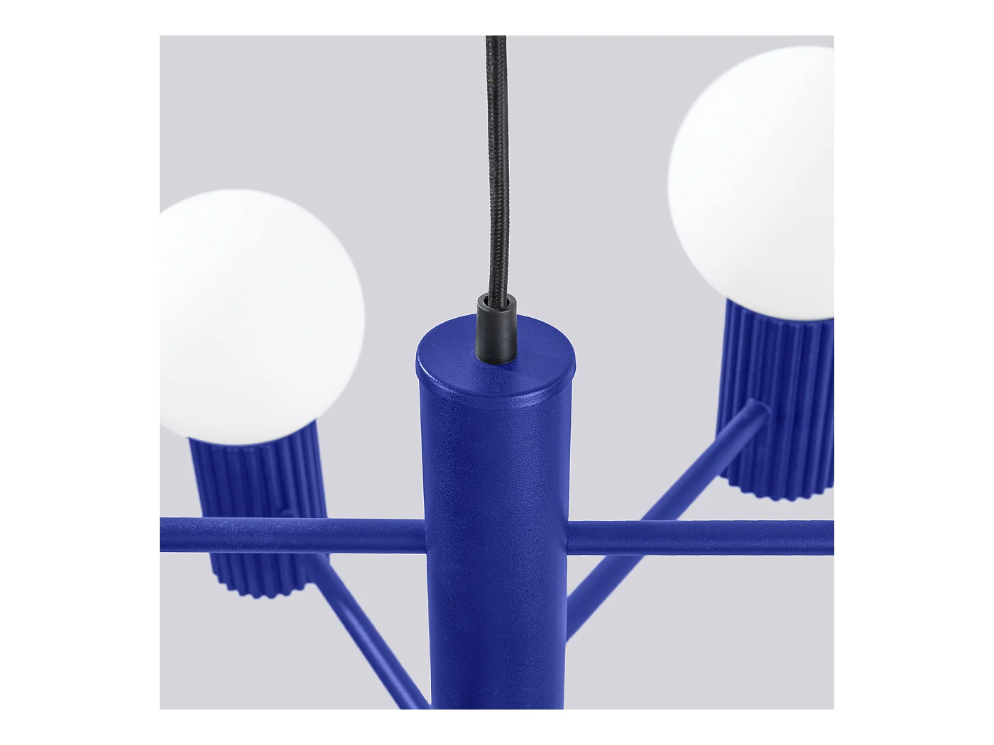 Lustre Halo Moderne En Aluminium - 6 Sources Lumineuses - L.64 X H.230 Cm - Outremer