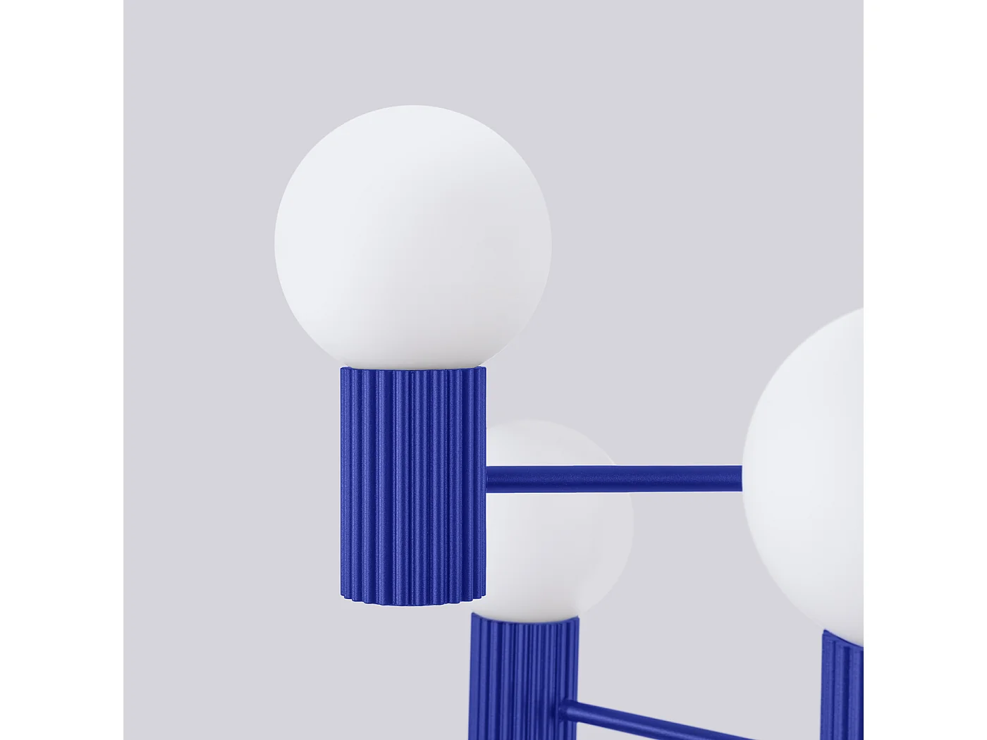 Lustre Halo Moderne En Aluminium - 6 Sources Lumineuses - L.64 X H.230 Cm - Outremer