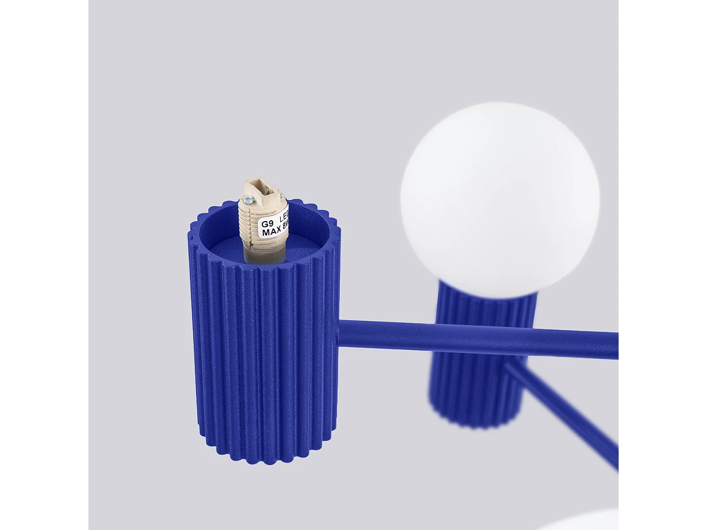 Lustre Halo Moderne En Aluminium - 6 Sources Lumineuses - L.64 X H.230 Cm - Outremer