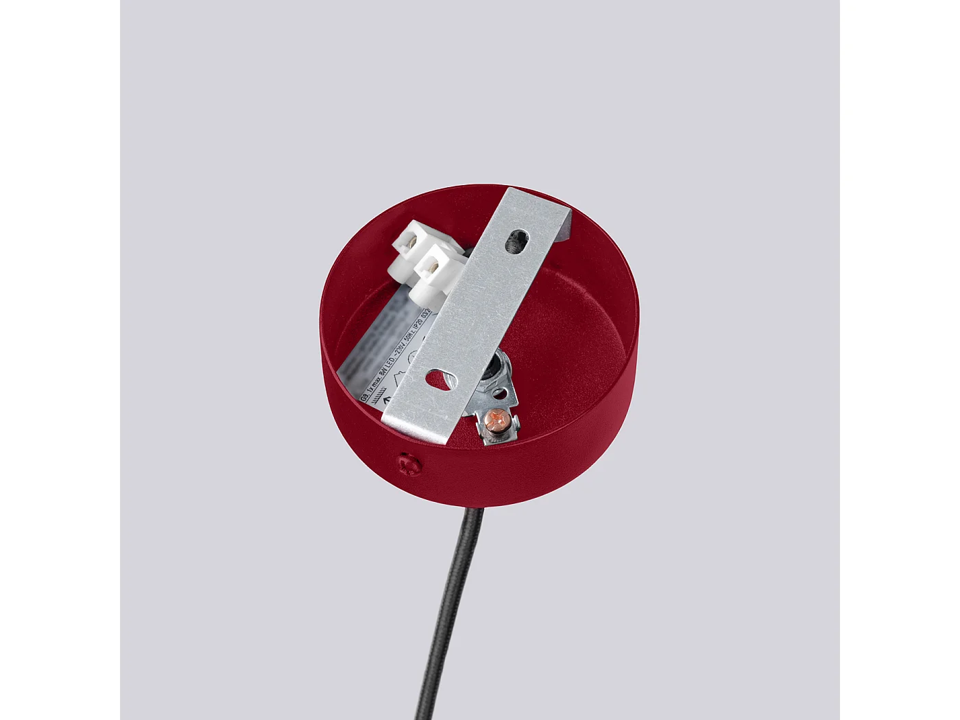 Lustre Halo Moderne En Aluminium - 6 Sources Lumineuses - L.64 X H.230 Cm - Bourgogne