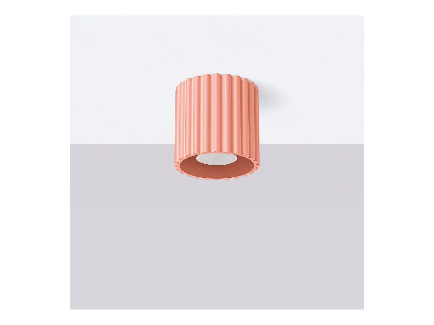 Plafonnier Aura Minimaliste En Aluminium - 1 Sources Lumineuses - L.10 X H.10 Cm - Pêche