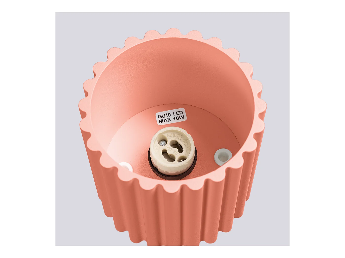 Plafonnier Aura Minimaliste En Aluminium - 1 Sources Lumineuses - L.10 X H.10 Cm - Pêche