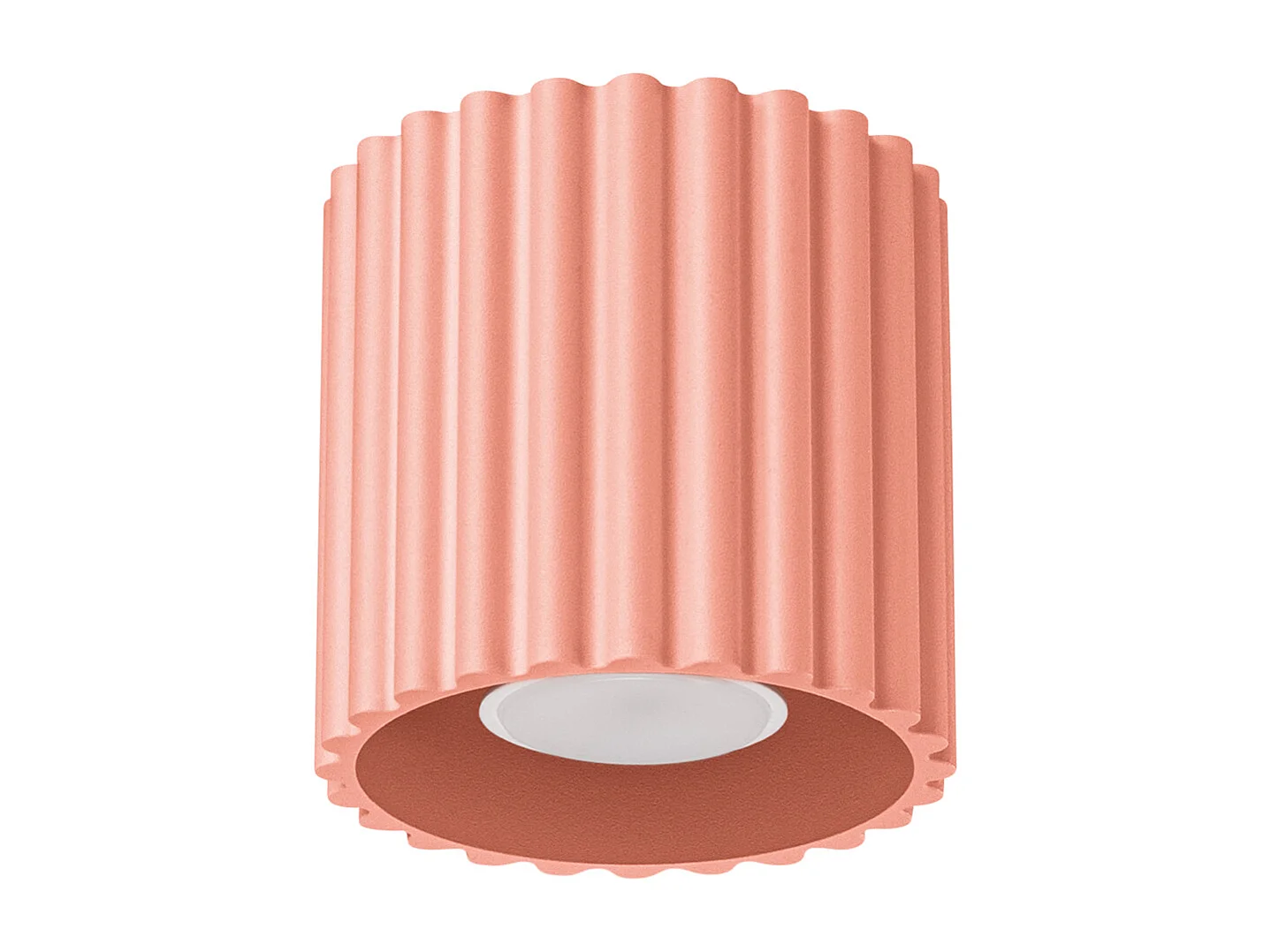 Plafonnier Aura Minimaliste En Aluminium - 1 Sources Lumineuses - L.10 X H.10 Cm - Pêche