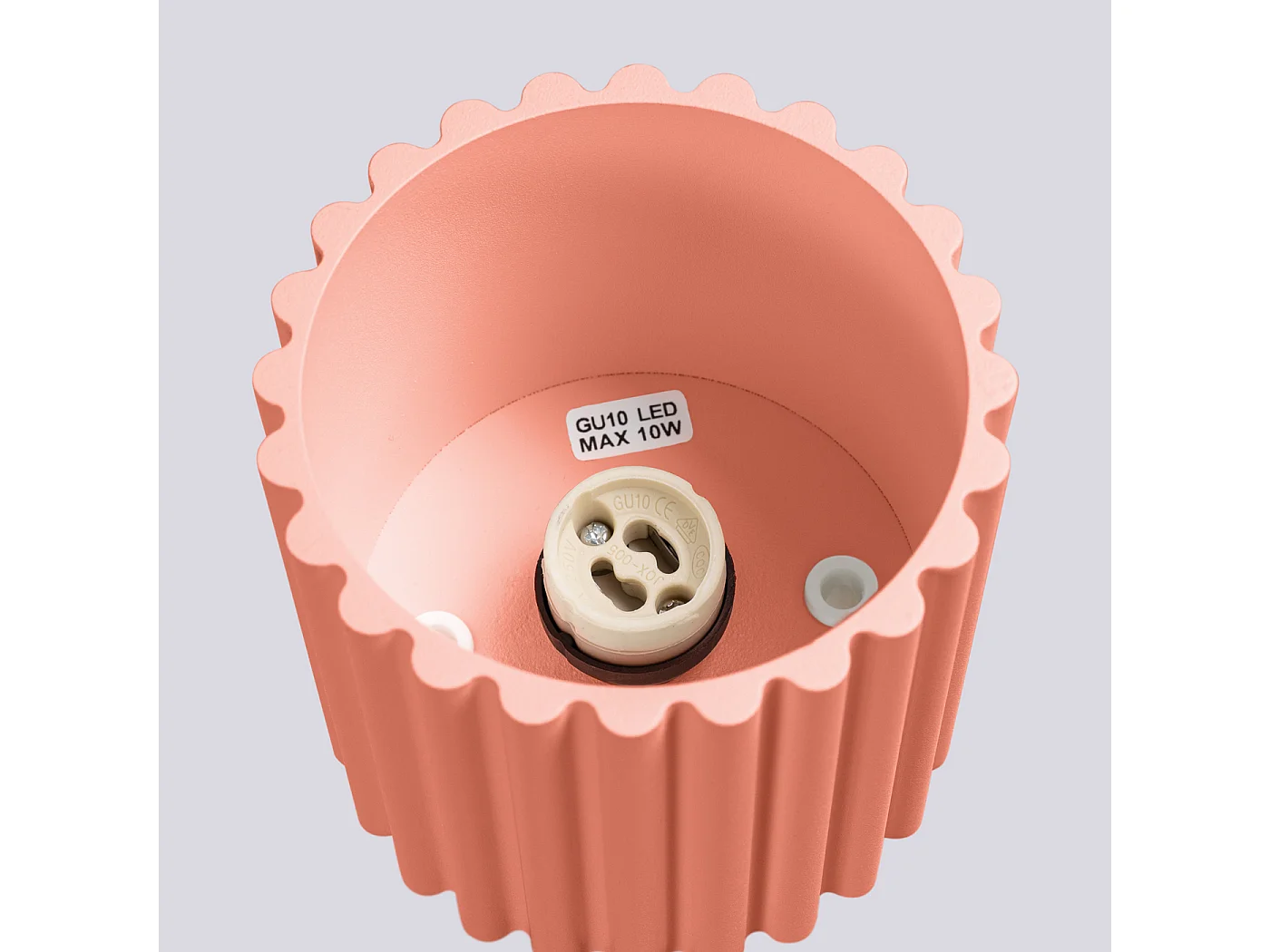 Plafonnier Aura Minimaliste En Aluminium - 1 Sources Lumineuses - L.10 X H.10 Cm - Pêche