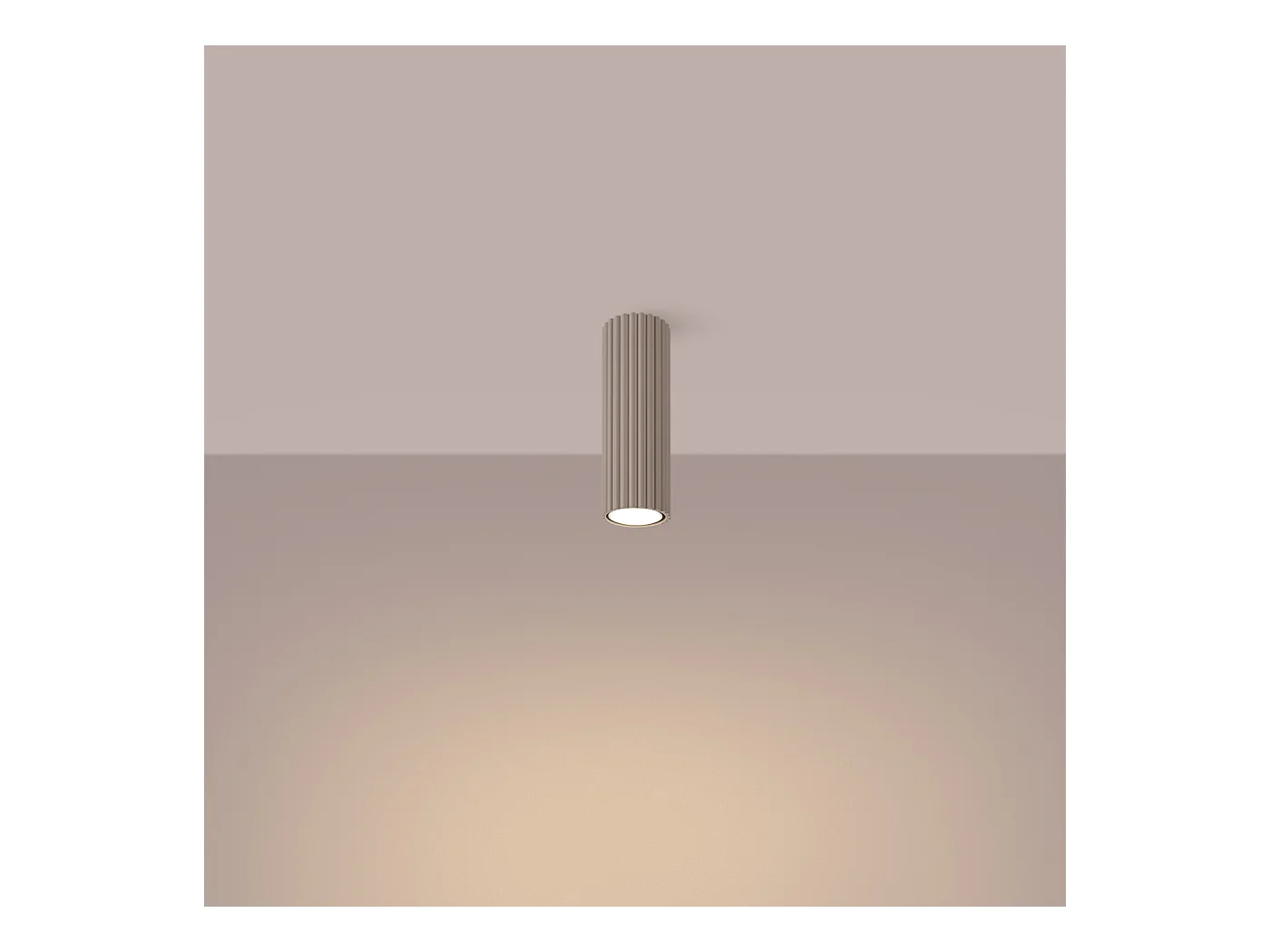 Lampa Sufitowa Minimalistyczny Karbon, Aluminium - 1 Źródło - L.6.5 X H.20 Cm - Taupe