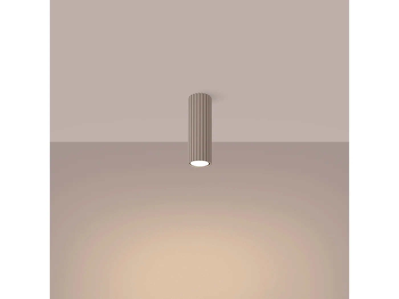 Lámpara De Techo Karbon Minimalista De Aluminio - 1 Fuentes Luminosas - L.6,5 X A.20 Cm - Gris Pardo