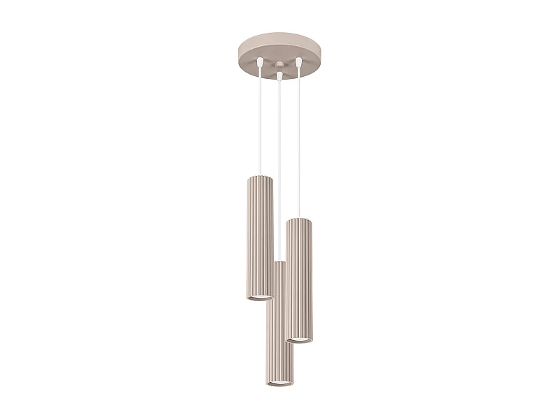 Lampa Wisząca Minimalistyczny Karbon, Aluminium - 3 Źródło - L.19.5 X H.108 Cm - Taupe