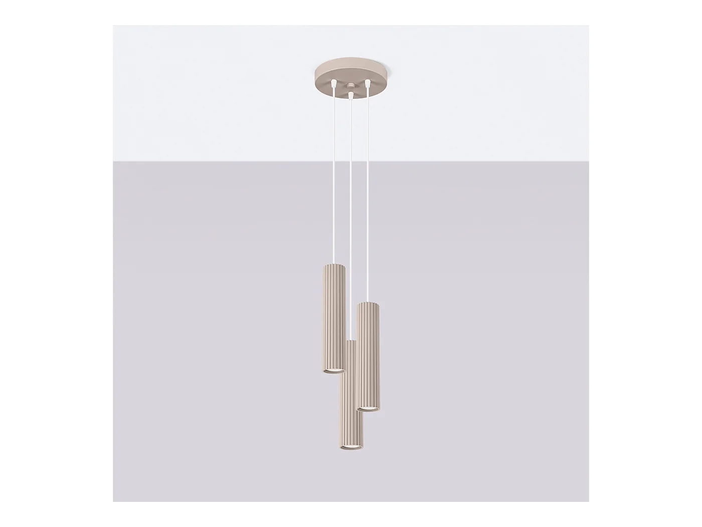 Lampada A Sospensione Karbon Minimalist Di Alluminio - 3 Sorgenti Luminose - L.19,5 X A.108 Cm - Talpa