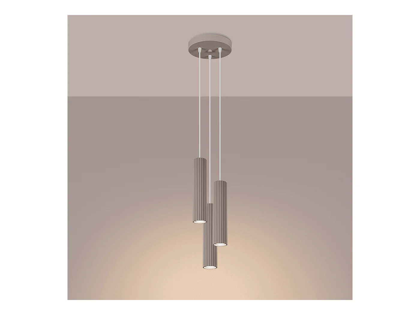 Lampada A Sospensione Karbon Minimalist Di Alluminio - 3 Sorgenti Luminose - L.19,5 X A.108 Cm - Talpa