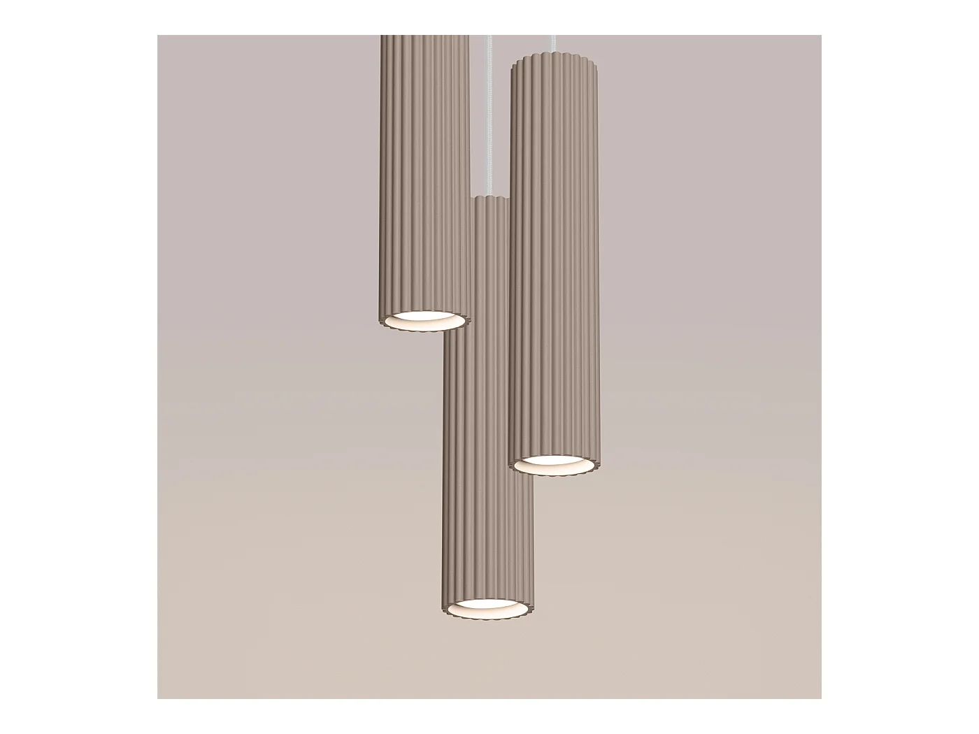 Lampada A Sospensione Karbon Minimalist Di Alluminio - 3 Sorgenti Luminose - L.19,5 X A.108 Cm - Talpa