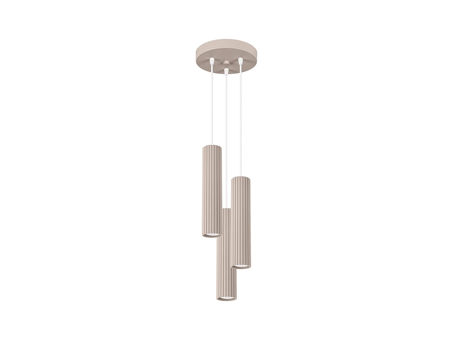 Lámpara Colgante Karbon Minimalista De Aluminio - 3 Fuentes Luminosas - L.19,5 X A.108 Cm - Gris Pardo
