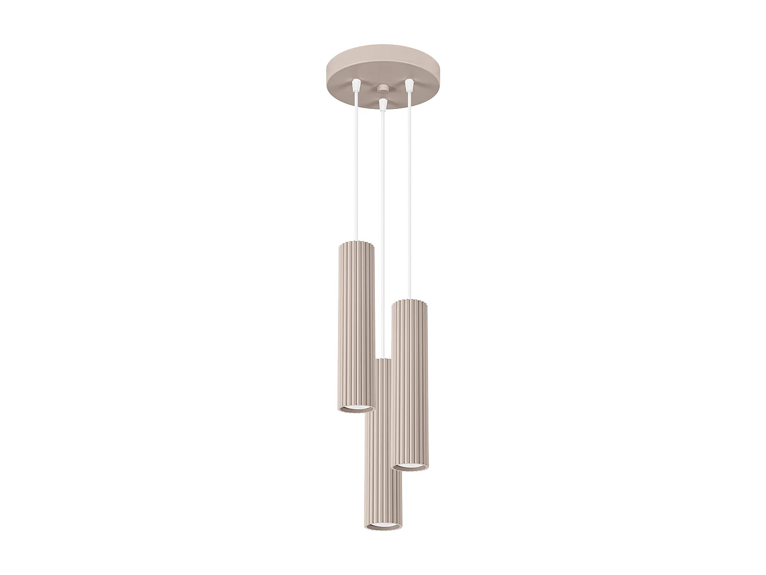 Lampa Wisząca Minimalistyczny Karbon, Aluminium - 3 Źródło - L.19.5 X H.108 Cm - Taupe