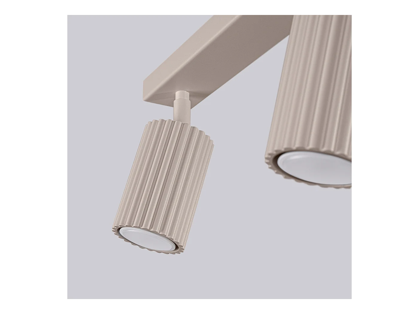 Plafonnier Karbon Minimaliste En Aluminium - 3 Sources Lumineuses - L.45 X H.16,5 Cm - Taupe