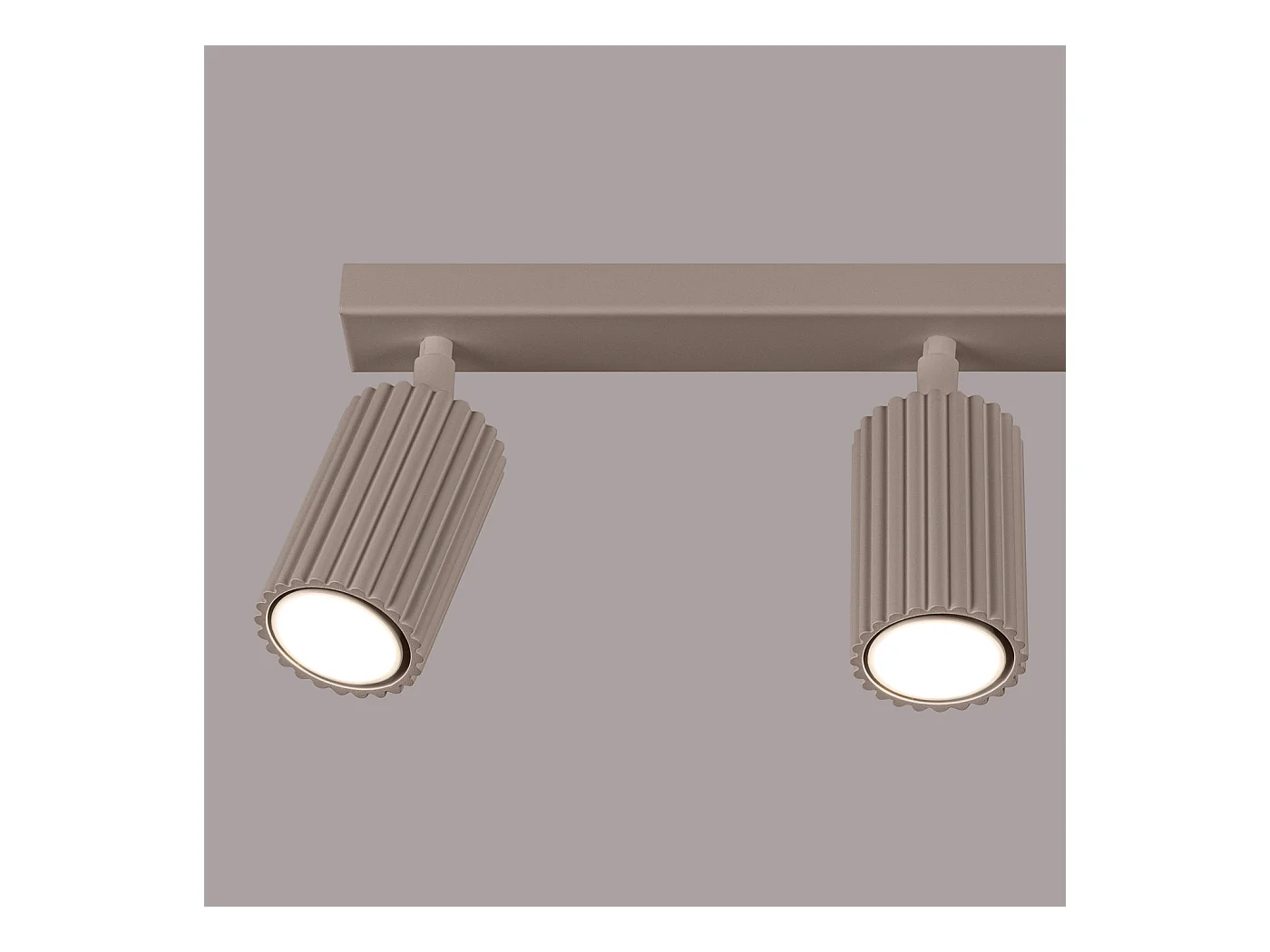 Plafonnier Karbon Minimaliste En Aluminium - 3 Sources Lumineuses - L.45 X H.16,5 Cm - Taupe