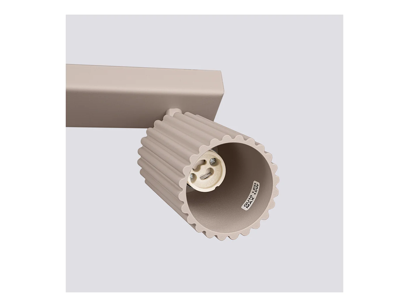 Plafonnier Karbon Minimaliste En Aluminium - 3 Sources Lumineuses - L.45 X H.16,5 Cm - Taupe