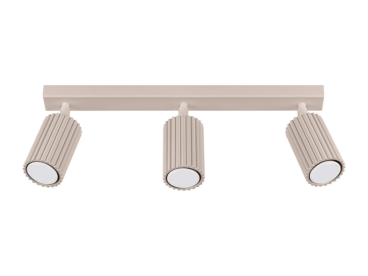 Plafonnier Karbon Minimaliste En Aluminium - 3 Sources Lumineuses - L.45 X H.16,5 Cm - Taupe