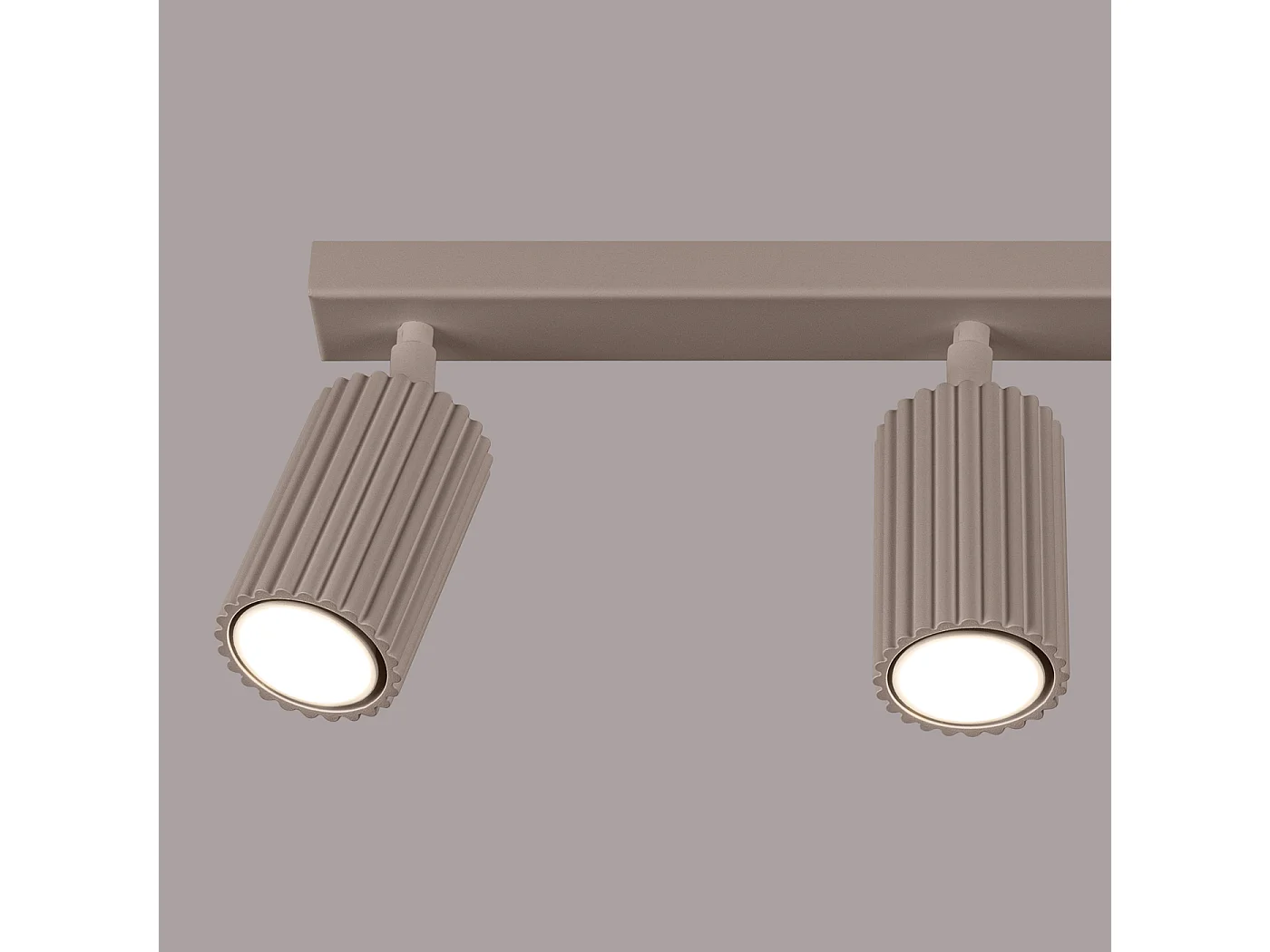Plafonnier Karbon Minimaliste En Aluminium - 3 Sources Lumineuses - L.45 X H.16,5 Cm - Taupe