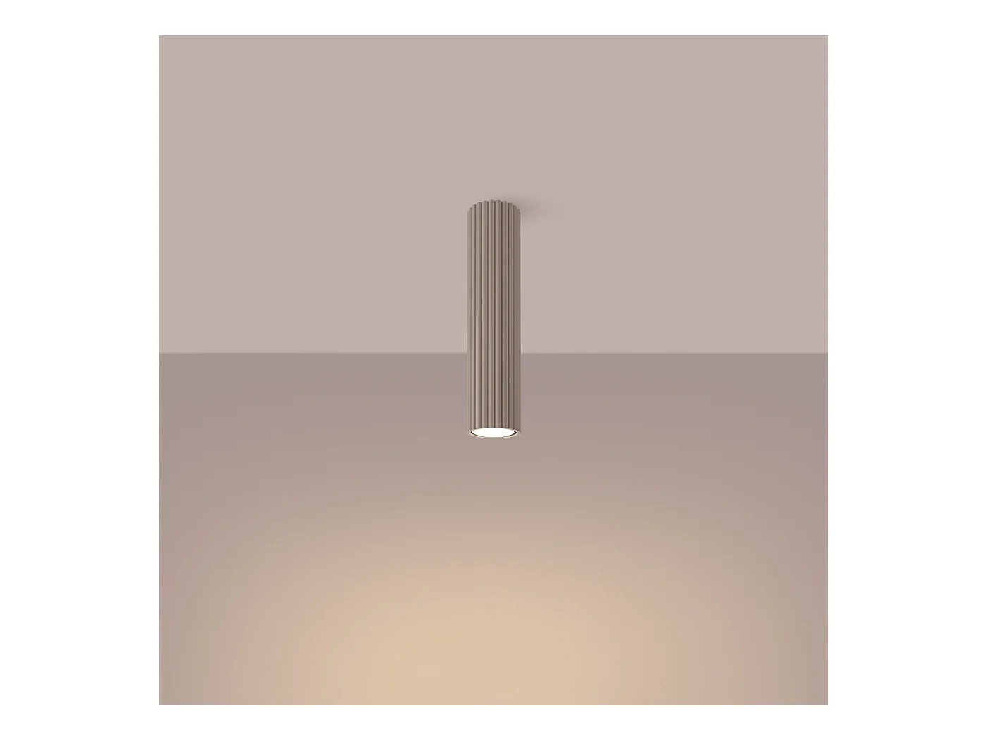 Plafonnier Karbon Minimaliste En Aluminium - 1 Sources Lumineuses - L.6,5 X H.30 Cm - Taupe