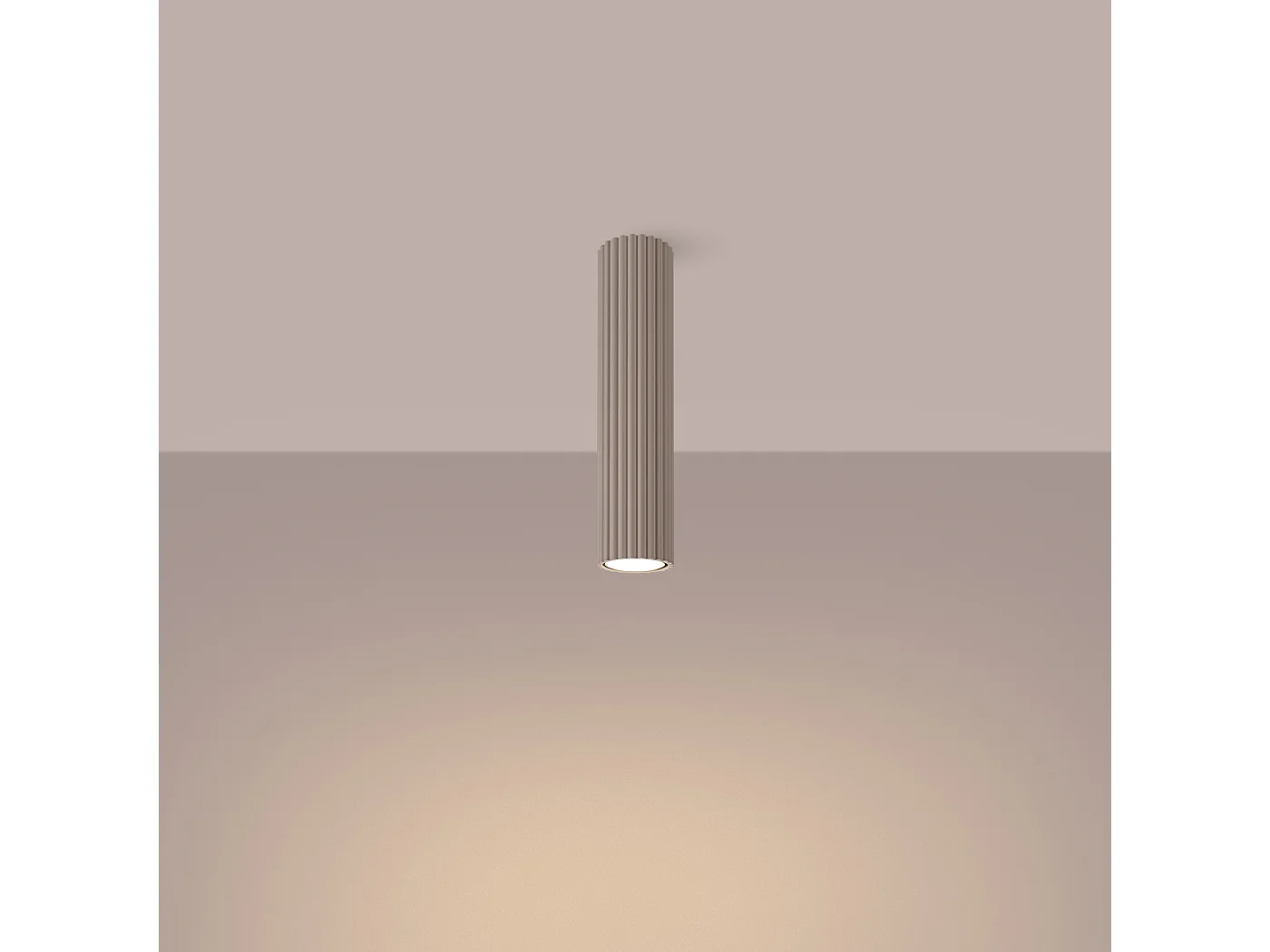 Candeeiro De Teto Karbon Minimalista, Alumínio - 1 Lichtbronnen - L.6.5 X H.30 Cm - Cinza-Claro