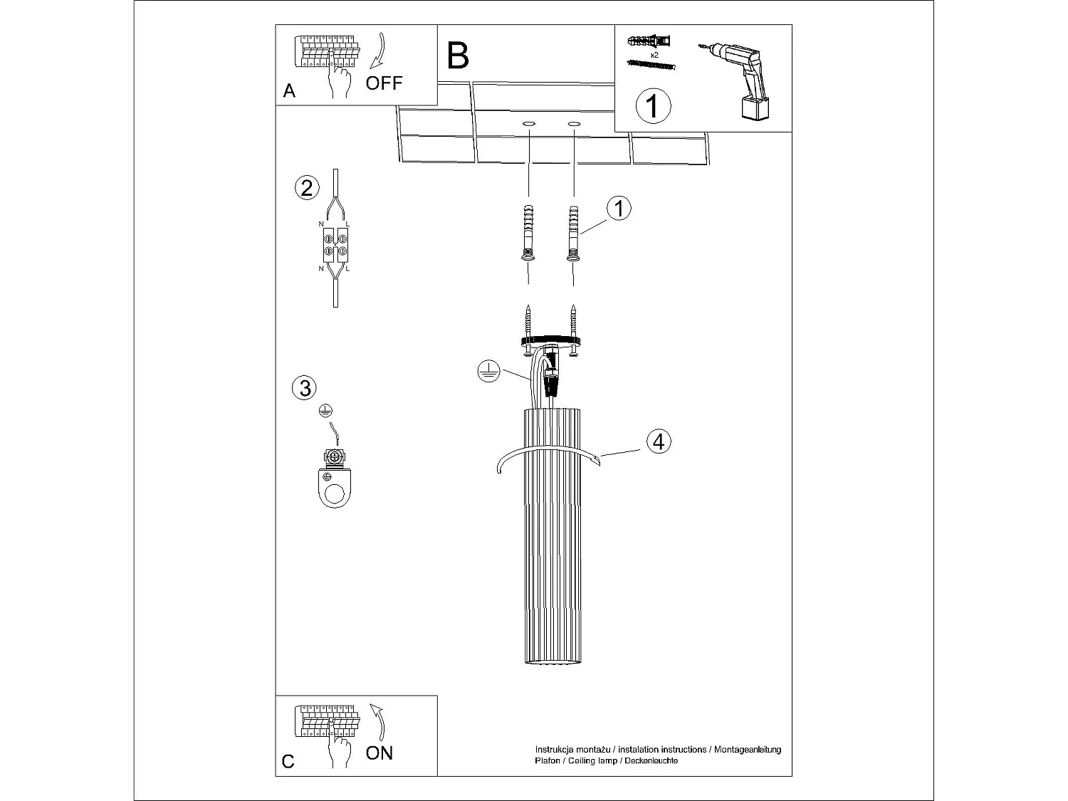 Candeeiro De Teto Karbon Minimalista, Alumínio - 1 Lichtbronnen - L.6.5 X H.30 Cm - Cinza-Claro