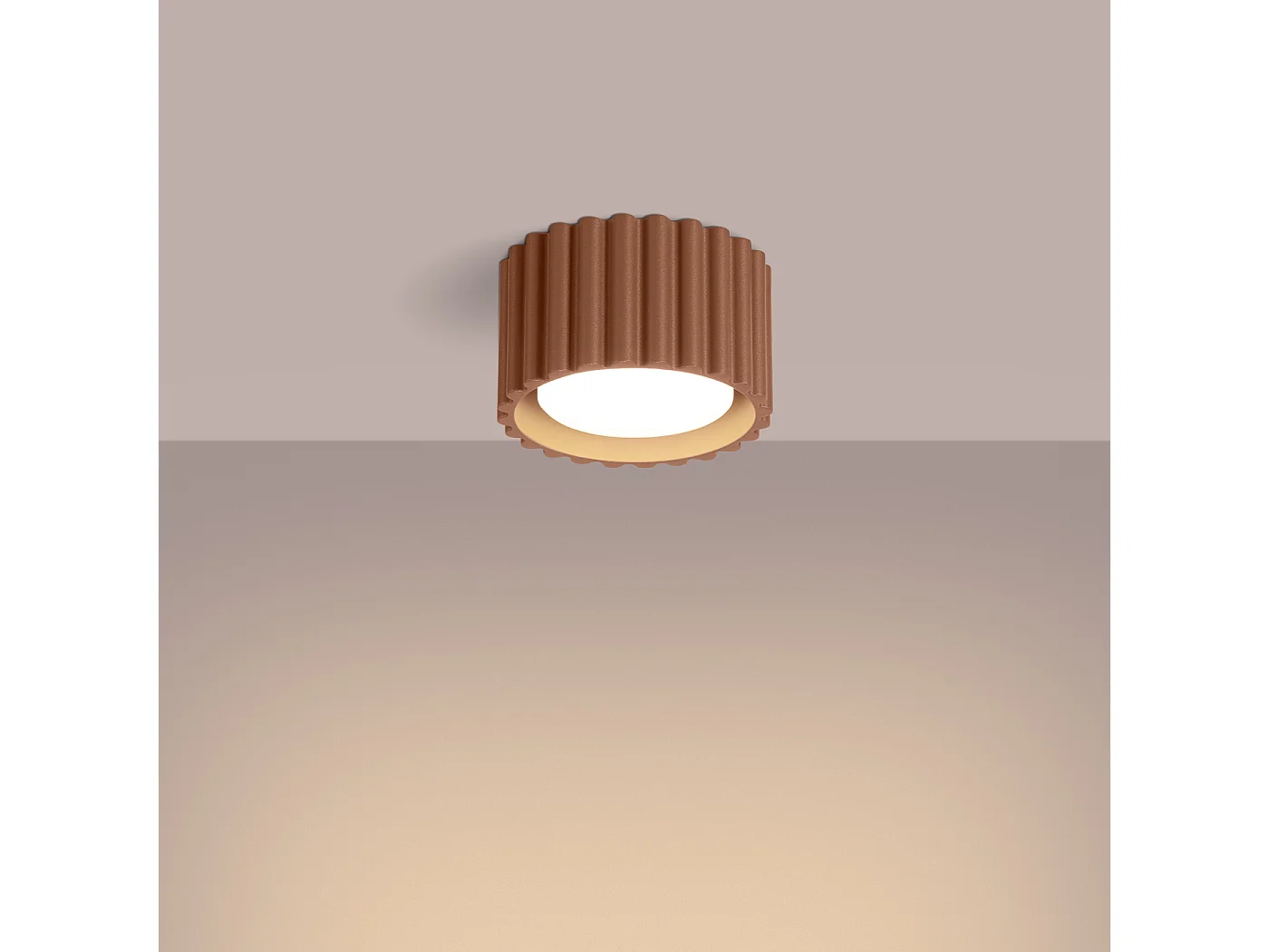 Candeeiro De Teto Aura Minimalista, Alumínio - 1 Lichtbronnen - L.10 X H.10 Cm - Mocha