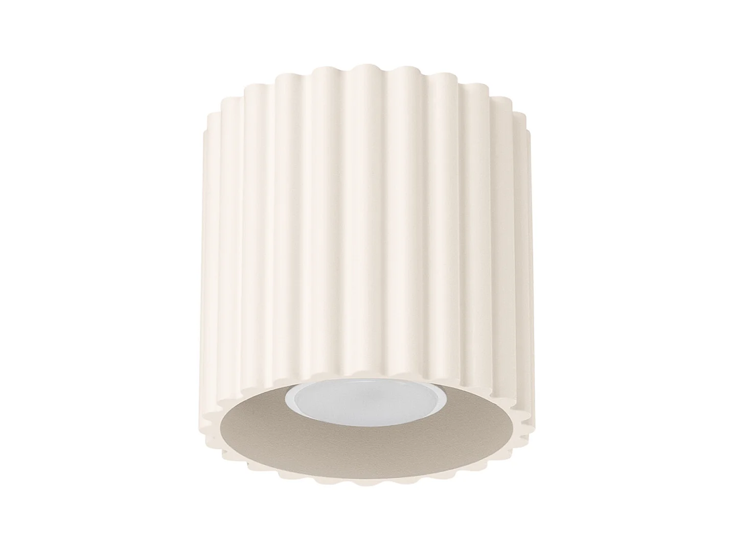 Plafonnier Aura Minimaliste En Aluminium - 1 Sources Lumineuses - L.10 X H.10 Cm - Beige