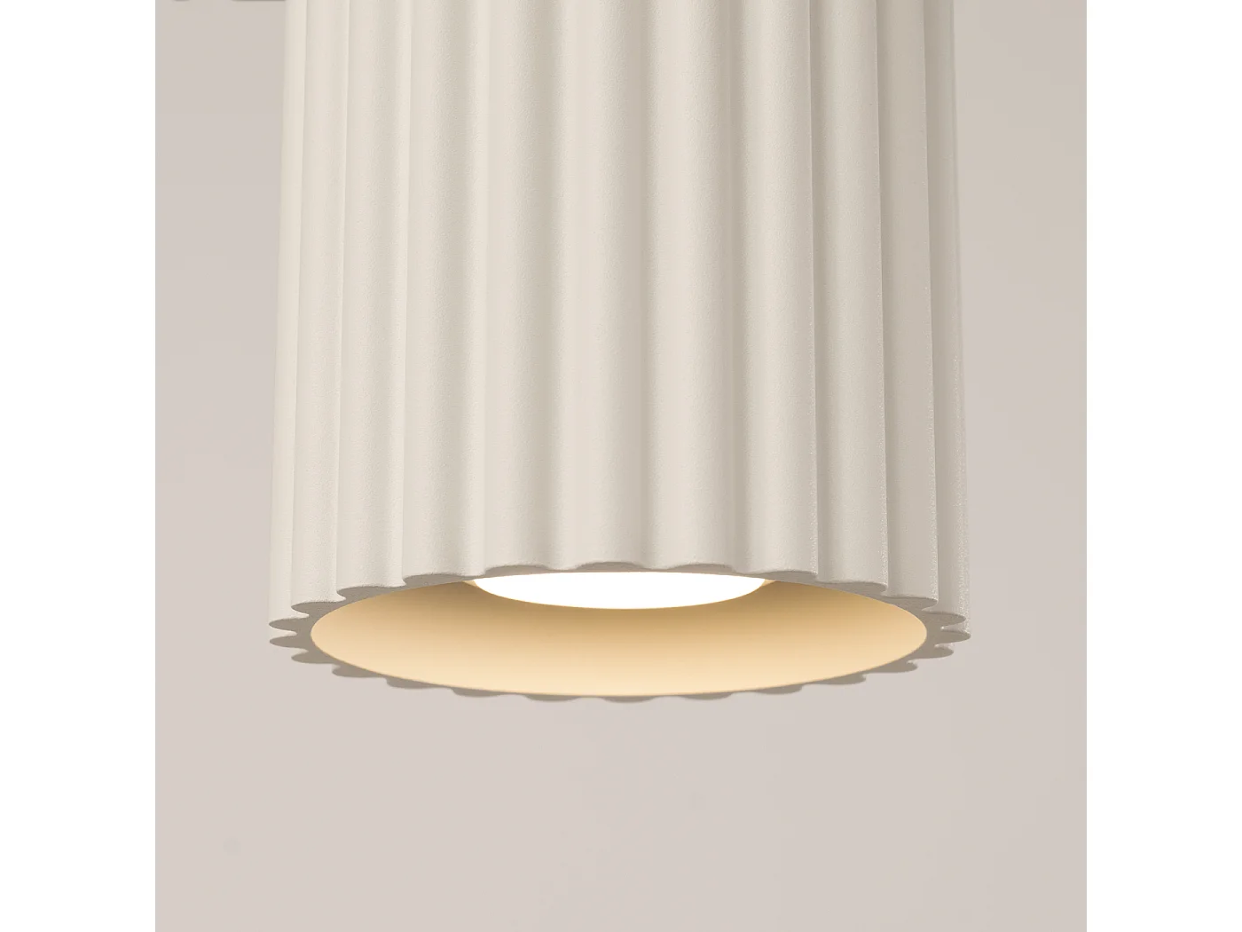 Plafonnier Aura Minimaliste En Aluminium - 1 Sources Lumineuses - L.10 X H.10 Cm - Beige