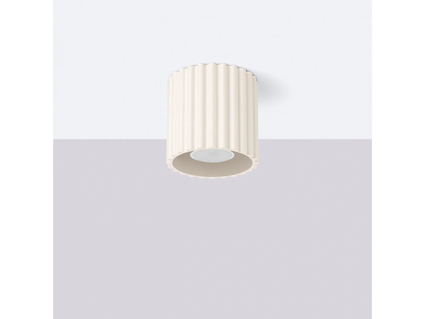 Plafonnier Aura Minimaliste En Aluminium - 1 Sources Lumineuses - L.10 X H.10 Cm - Beige
