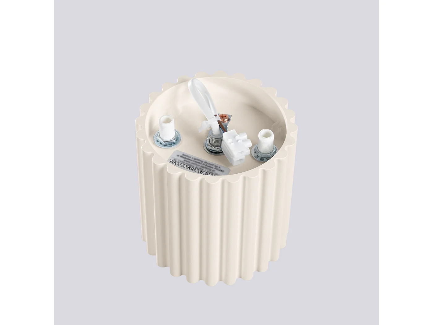 Plafonnier Aura Minimaliste En Aluminium - 1 Sources Lumineuses - L.10 X H.10 Cm - Beige