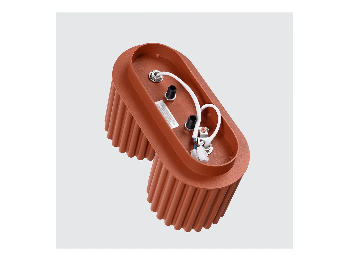 Plafonnier Aura Minimaliste En Aluminium - 2 Sources Lumineuses - L.21 X H.12 Cm - Ocre Rouge