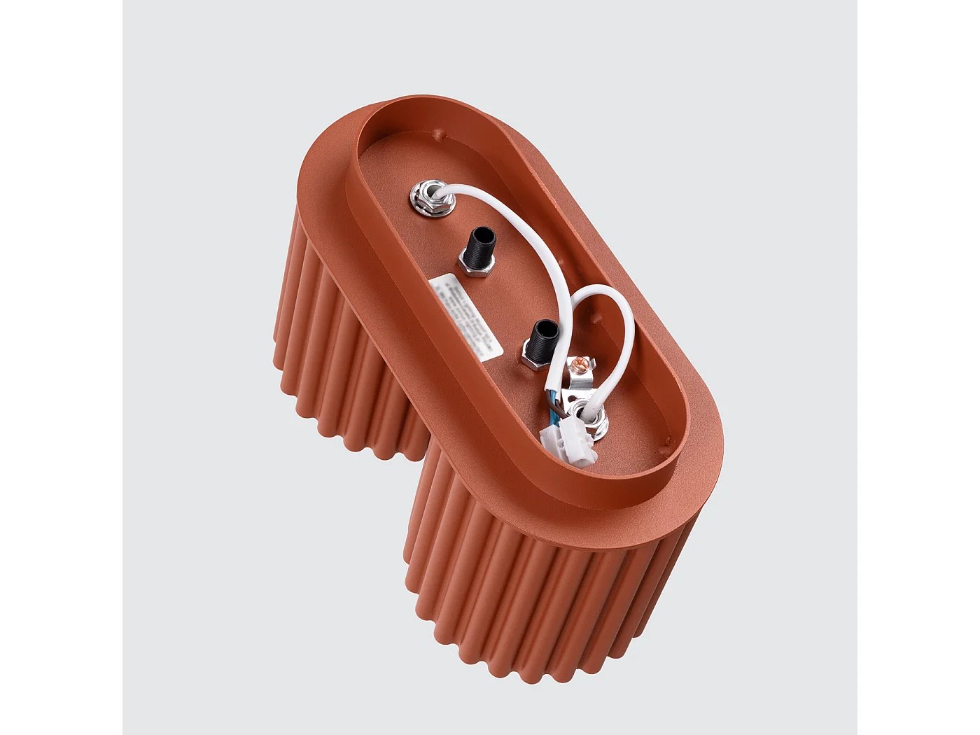 Plafonnier Aura Minimaliste En Aluminium - 2 Sources Lumineuses - L.21 X H.12 Cm - Ocre Rouge