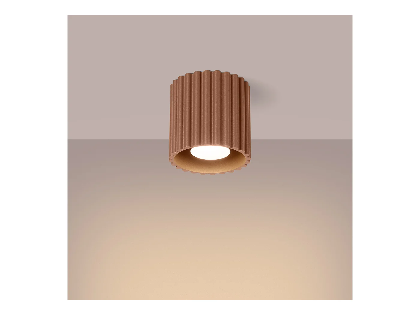 Deckenleuchte Aura Minimalistisch Aus  Aluminium - 1 Lichtquellen - L.10 X H. Cm - Mokka