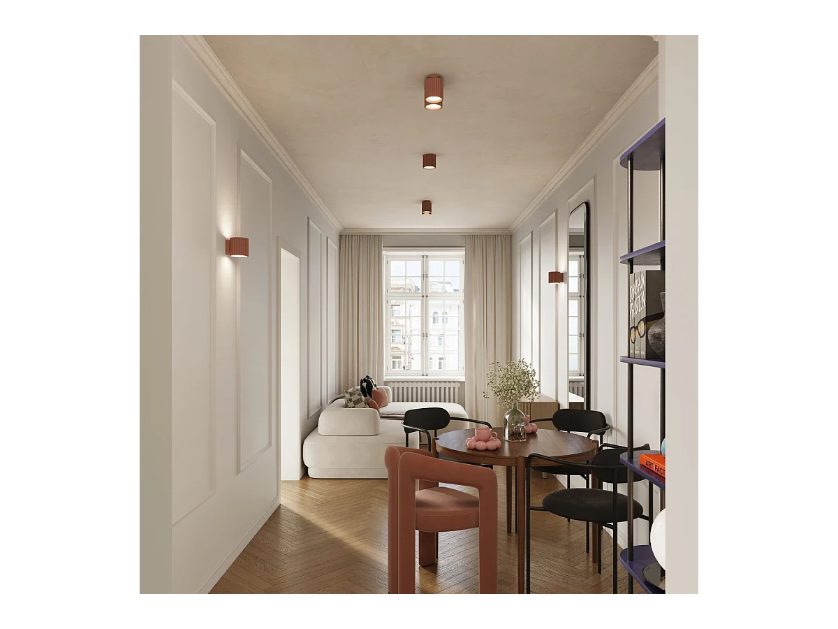 Deckenleuchte Aura Minimalistisch Aus  Aluminium - 1 Lichtquellen - L.10 X H. Cm - Mokka