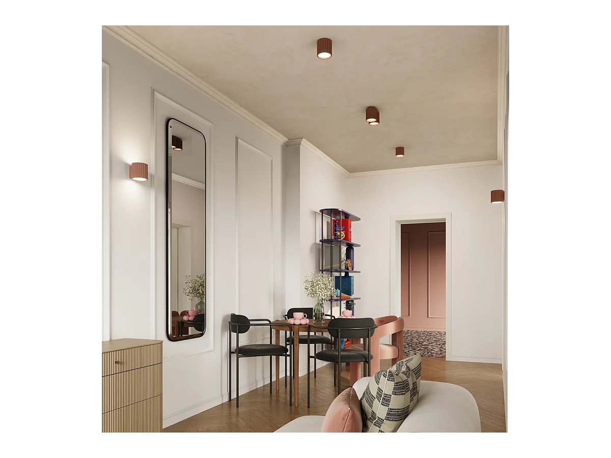 Deckenleuchte Aura Minimalistisch Aus  Aluminium - 1 Lichtquellen - L.10 X H. Cm - Mokka