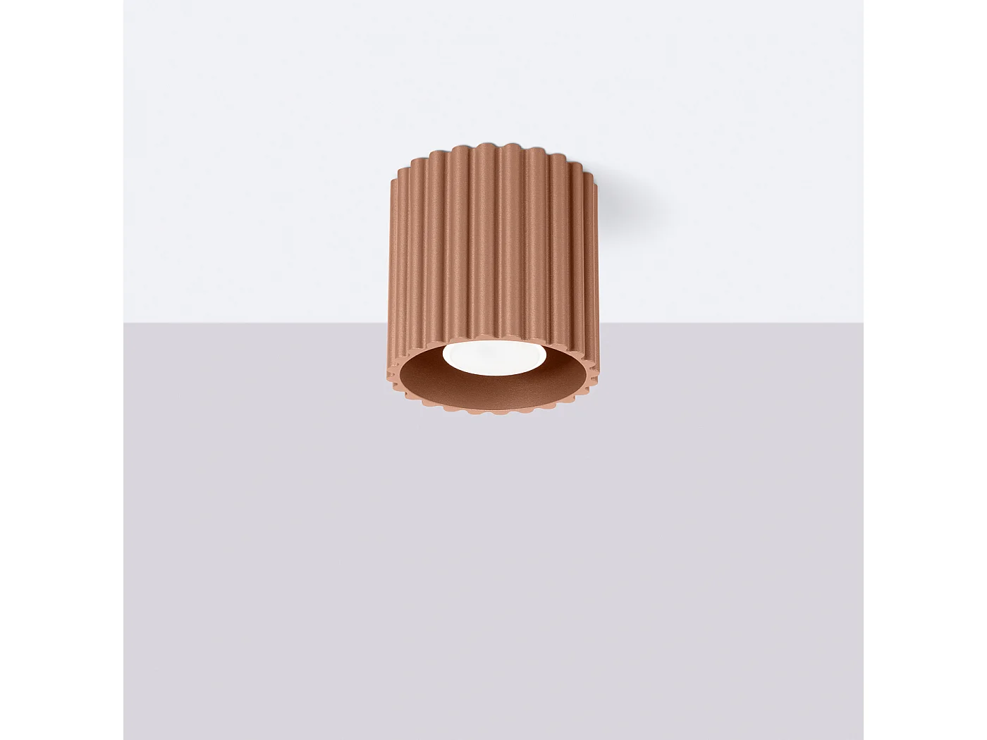 Plafonnier Aura Minimaliste En Aluminium - 1 Sources Lumineuses - L.10 X H.10 Cm - Moka