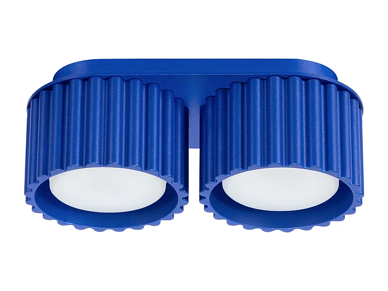 Deckenleuchte Aura Minimalistisch Aus  Aluminium - 2 Lichtquellen - L.21 X H. Cm - Ultramarin