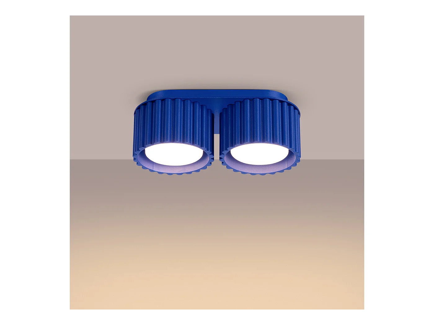 Plafonnier Aura Minimaliste En Aluminium - 2 Sources Lumineuses - L.21 X H.12 Cm - Outremer